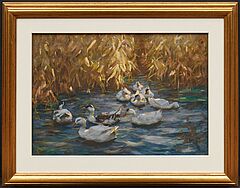 Alexander Max Koester - Enten im leuchtenden Herbstschilf, 82084-2, Van Ham Kunstauktionen