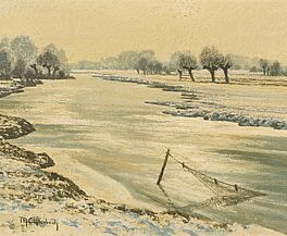 Max Clarenbach - Winterliche Flusslandschaft, 75459-2, Van Ham Kunstauktionen