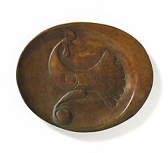 Ewald Matare - Ovaler Teller mit Hahn, 55147-3, Van Ham Kunstauktionen