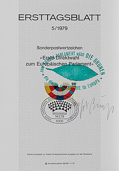 Joseph Beuys - Ersttagsblatt Erste Direktwahl zum Europaeischen Parlament, 65546-213, Van Ham Kunstauktionen
