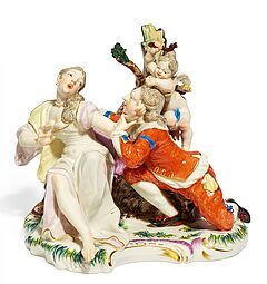Nymphenburg - Liebesgruppe Der stuermische Galan, 58051-3, Van Ham Kunstauktionen