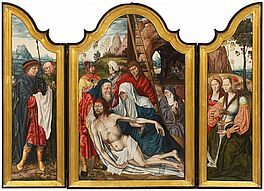 Meister des Heiligen Blutes - Grosses Altartriptychon mit der Beweinung Christi, 42016-1, Van Ham Kunstauktionen