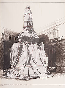 Christo - Wrapped monument to Leonardo Project for Piazza della Scala Milano, 74234-1, Van Ham Kunstauktionen