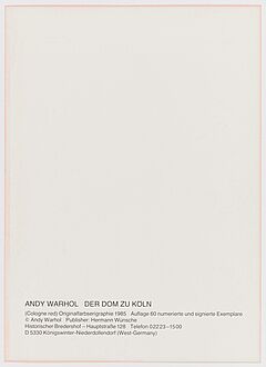 Andy Warhol - Cologne Cathedral Karten, 69545-3, Van Ham Kunstauktionen