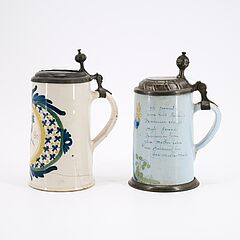 Deutschland - Walzenkrug mit Zunftzeichen der Bierbrauer und Walzenkrug mit Gambrinus, 80743-15, Van Ham Kunstauktionen