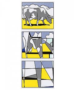 Roy Lichtenstein - Cow Triptych Cow Going Abstract, 74289-3, Van Ham Kunstauktionen