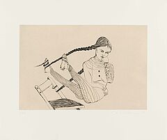 Cornelia Schleime - Ohne Titel Maedchen auf dem Stuhl, 73214-386, Van Ham Kunstauktionen