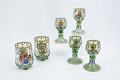 Wien - Vier Roemer und zwei Kugelfussbecher mit dem Wappen der Herzoege von Orleans, 76417-7, Van Ham Kunstauktionen