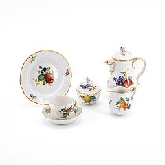 Meissen - Mokkaservice mit Fruechte- und Blumendekor fuer 6 Personen, 76682-9, Van Ham Kunstauktionen