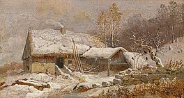 Heinrich Buerkel - Winterlich verschneites Gehoeft, 70057-2, Van Ham Kunstauktionen