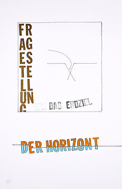 Lawrence Weiner - Fragestellung Nr 1-2 Das EndzielDer Horizont The NachlassThe Horizon, 76700-22, Van Ham Kunstauktionen