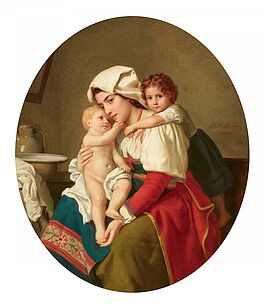 Antonie Volkmar - Italienerin mit ihren beiden Kindern, 81500-3, Van Ham Kunstauktionen