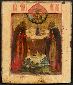 Moskau - Ikone mit zwei Heiligenfiguren, 77013-5, Van Ham Kunstauktionen