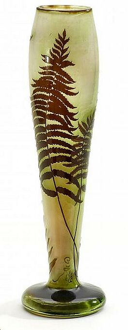 Emile Galle - Keulenfoermige Vase mit Farndekor, 56256-1, Van Ham Kunstauktionen