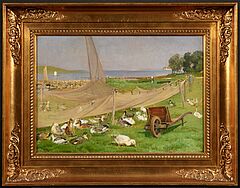 Entenschar unter trocknenden Fischernetzen, 80888-10, Van Ham Kunstauktionen