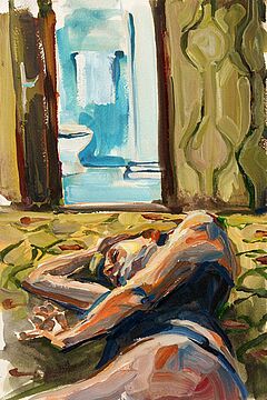 Justine Otto - Oelskizze zu Zimmer in Venedig, 300001-3347, Van Ham Kunstauktionen