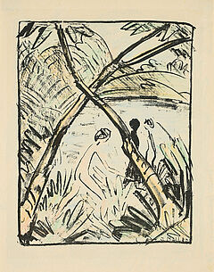 Otto Mueller - Drei Figuren und gekreuzte Staemme, 77580-17, Van Ham Kunstauktionen