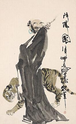 Luohan mit Tiger und Kalligrafie, 65308-7, Van Ham Kunstauktionen