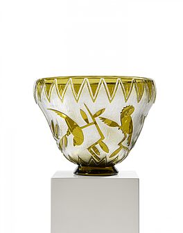 Daum Freres - Grosse Art deco Schale mit Papageien, 81551-16, Van Ham Kunstauktionen