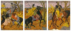 Werner Peiner - Konvolut von drei Darstellungen mongolischer Reiter, 66888-2, Van Ham Kunstauktionen