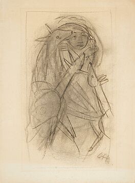 Karl Hofer - Von Tieren bedroht Frau mit drei Rehen, 57589-1, Van Ham Kunstauktionen