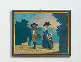 Augsburg - Grosses HInterglasgemaelde Der Sonntagsspaziergang, 80922-8, Van Ham Kunstauktionen