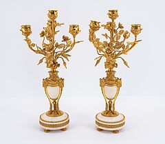 Frankreich - Paar Girandolen in Vasenform mit Rosen, 76498-7, Van Ham Kunstauktionen