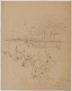 Friedrich Kallmorgen - Konvolut aus 5 Bleistiftzeichnungen Angeketteter Hund Strohernte Papendrocht Groetzingen und Groetzingen - Durlach, 69447-98, Van Ham Kunstauktionen