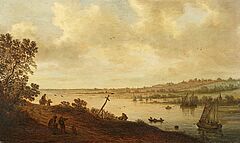 Johannes Pietersz Schoeff - Blick ueber einen Weg auf eine weite Flusslandschaft, 81572-3, Van Ham Kunstauktionen