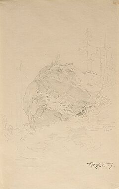 Carl Spitzweg - Felsblock im Wald, 75390-10, Van Ham Kunstauktionen