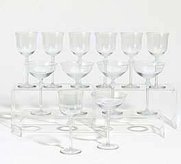 Rene Lalique - Set von Wein- und Champagnerglaesern Roxane, 70554-5, Van Ham Kunstauktionen