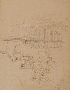 Friedrich Kallmorgen - Konvolut aus 5 Bleistiftzeichnungen Angeketteter Hund Strohernte Papendrocht Groetzingen und Groetzingen - Durlach, 69447-98, Van Ham Kunstauktionen