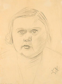 Otto Dix - Ohne Titel Portrait einer pausbaeckigen jungen Frau, 81116-4, Van Ham Kunstauktionen