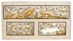 Italien - Scagliola-Platte mit Darstellung eines antiken Mosaiks, 66865-1, Van Ham Kunstauktionen