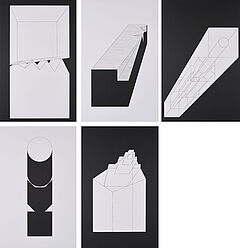 Erwin Heerich - Konvolut von 5 Kartonschnitten, 69500-81, Van Ham Kunstauktionen