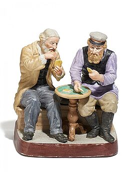 Porzellanmanufaktur Gardner - Figurengruppe mit zwei Kartenspielern, 57199-3, Van Ham Kunstauktionen