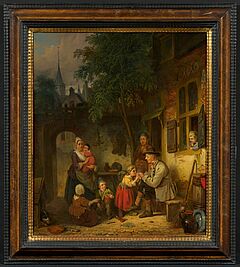 Johannes Antonius Canta - Familie im Hof hinter dem Haus, 76019-9, Van Ham Kunstauktionen