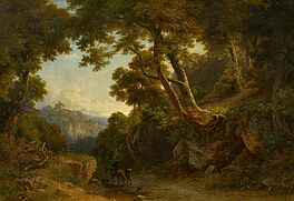 Josef Schertel - Weite Landschaft mit heimkehrenden Jaegern, 59417-2, Van Ham Kunstauktionen