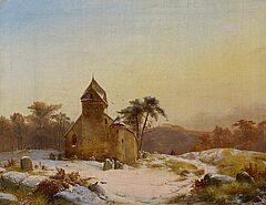 Carl Hilgers - Wintertag mit der alten Kapelle in Rhens am Rhein, 65925-14, Van Ham Kunstauktionen