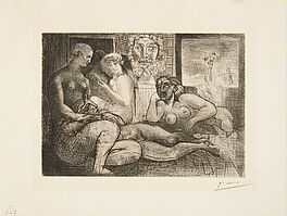 Pablo Picasso - Femmes entre elles avec voyeur sculpte Clin doeil au bain turc, 53396-46, Van Ham Kunstauktionen