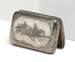 Moskau - Zigarettenetui mit Stadtansicht amp Kleines Zigarrenetui mit Troika, 80693-40, Van Ham Kunstauktionen