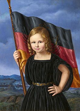 Heinrich Kempf - Der Fahnentraeger Knabenportraet des Richard Andree mit Deutschlandfahne, 77228-1, Van Ham Kunstauktionen