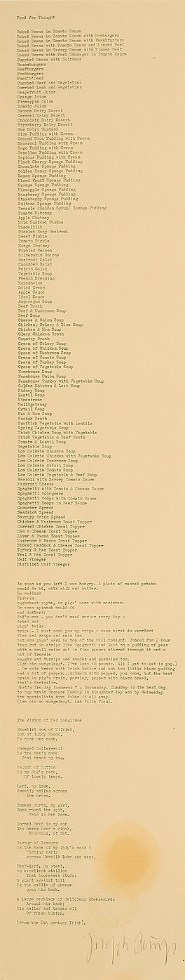 Joseph Beuys - Food for Thought, 79101-1, Van Ham Kunstauktionen