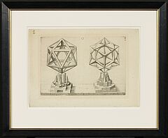 Jost Ammann - Perspektivische Studie mit Rhombentrikontaeder und Ikosaeder, 68001-37, Van Ham Kunstauktionen