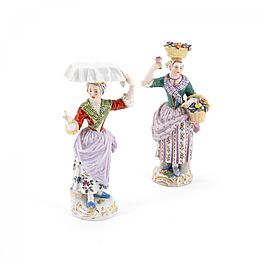 Meissen - Blumenverkaeuferin und Sahneverkaeuferin aus der Cris de Paris, 76821-102, Van Ham Kunstauktionen