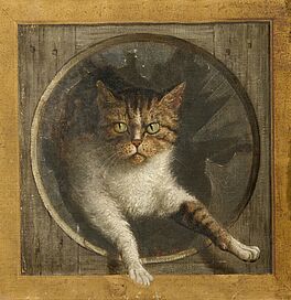 F Pene - Trompe loeil mit Katze, 76523-1, Van Ham Kunstauktionen