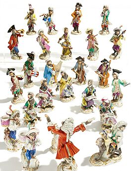 Meissen - 21 Figuren aus der Affenkapelle, 59922-1, Van Ham Kunstauktionen