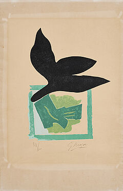 Georges Braque - Oiseau noir sur fond vert Aus Si je mourais la-bas, 73102-1, Van Ham Kunstauktionen