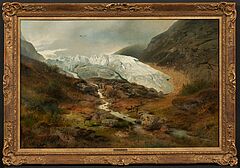 Hermann Herzog - Gletscherlandschaft mit Hirschen und Adler, 73233-1, Van Ham Kunstauktionen