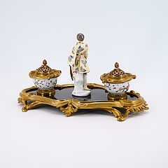 Schreibgarnitur mit Meissener Figur eines Chinesen, 81922-1, Van Ham Kunstauktionen